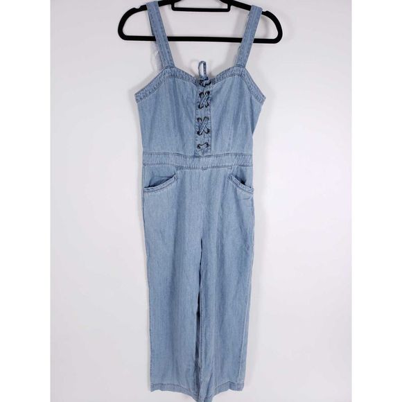 PAIGE November Lace Up Chambray Jumpsuit - Picture 3 of 7